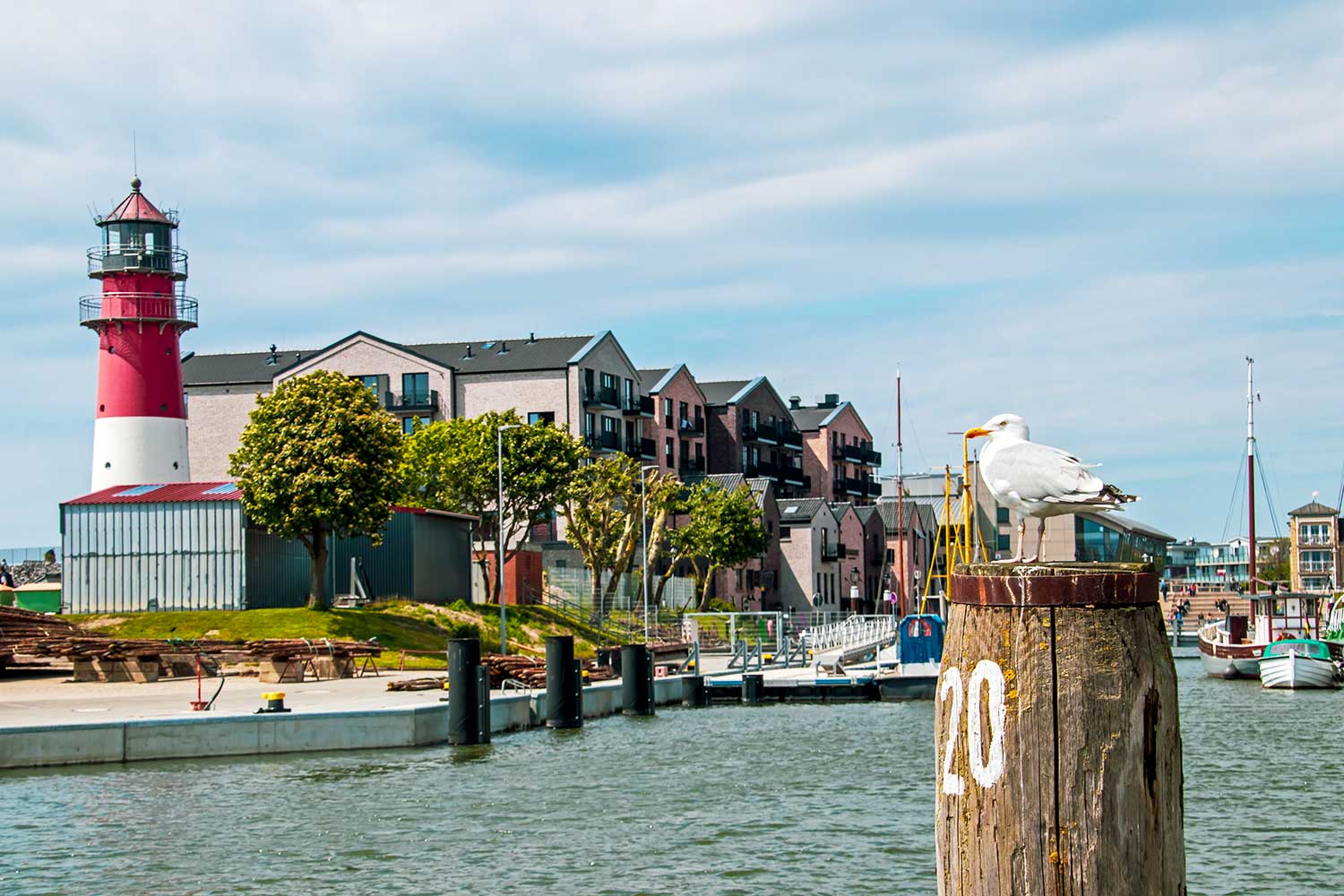 Blick auf den Hafen von Büsum.