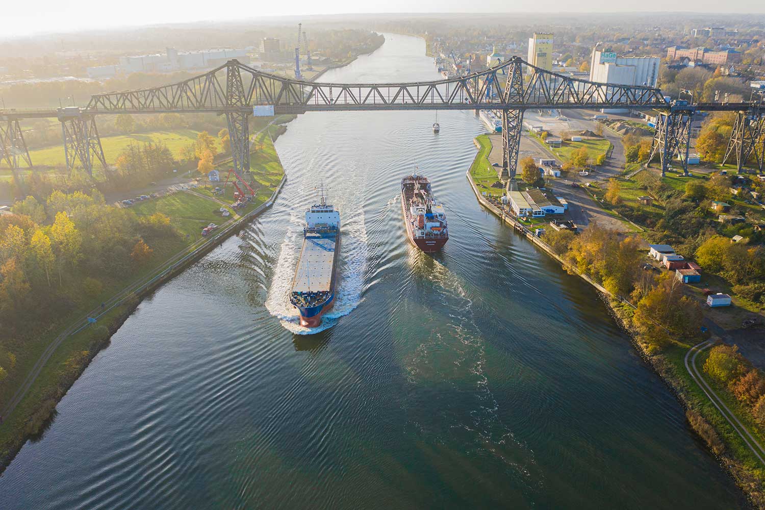 Panorama über die Hochbrücke Rendsburg